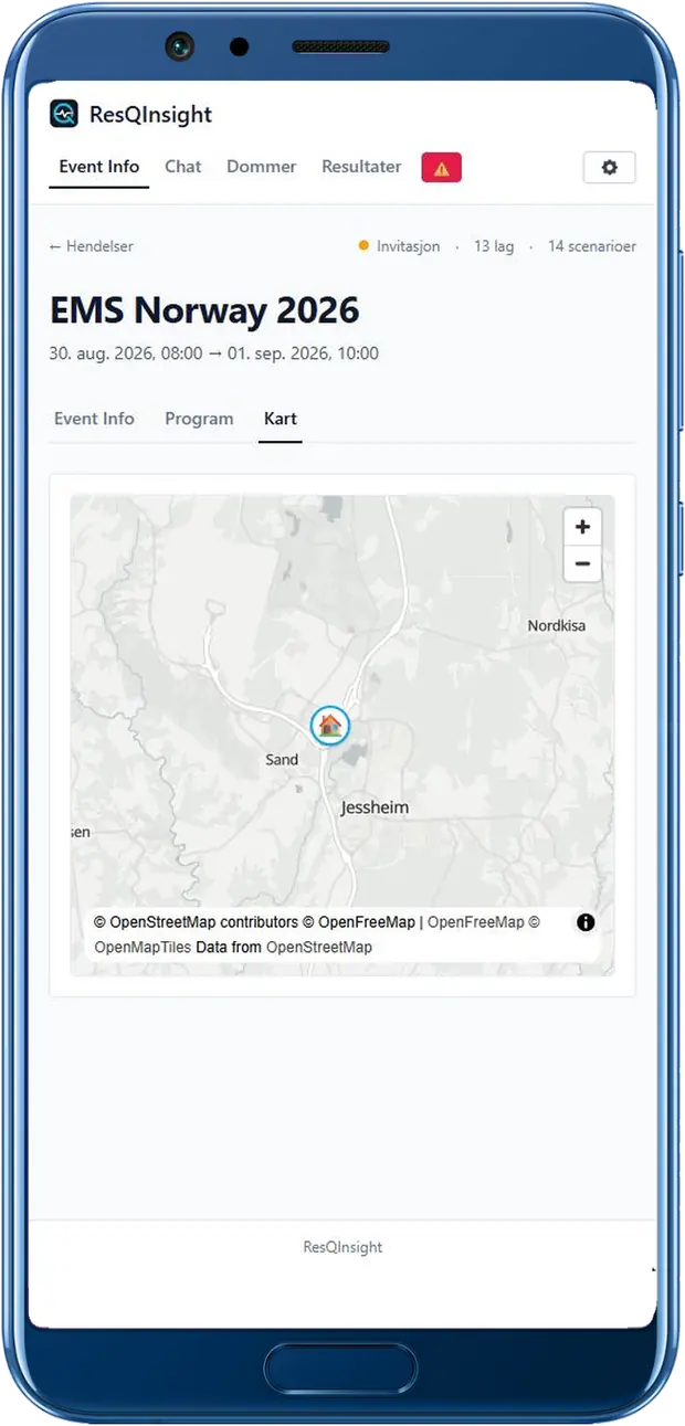 Arrangementskart i ResQInsight